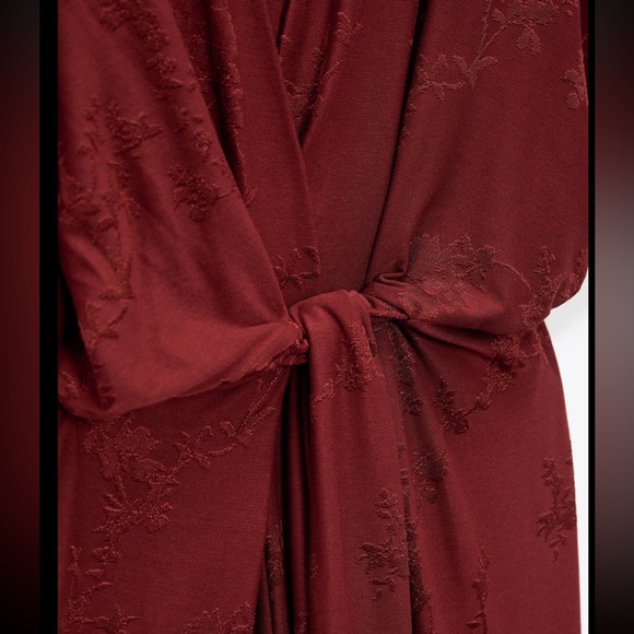 Zara Burgundy Jacquard Jumpsuit - Picture 7 of 8